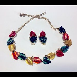 REDUCED PRICE Gorgeous Thermoset Necklace Earrings-Firm